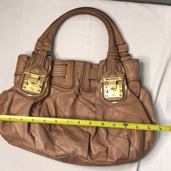 Juicy Couture Taupe color Leather Handbag magnetic closure shoulder bag - Picture 12 of 14